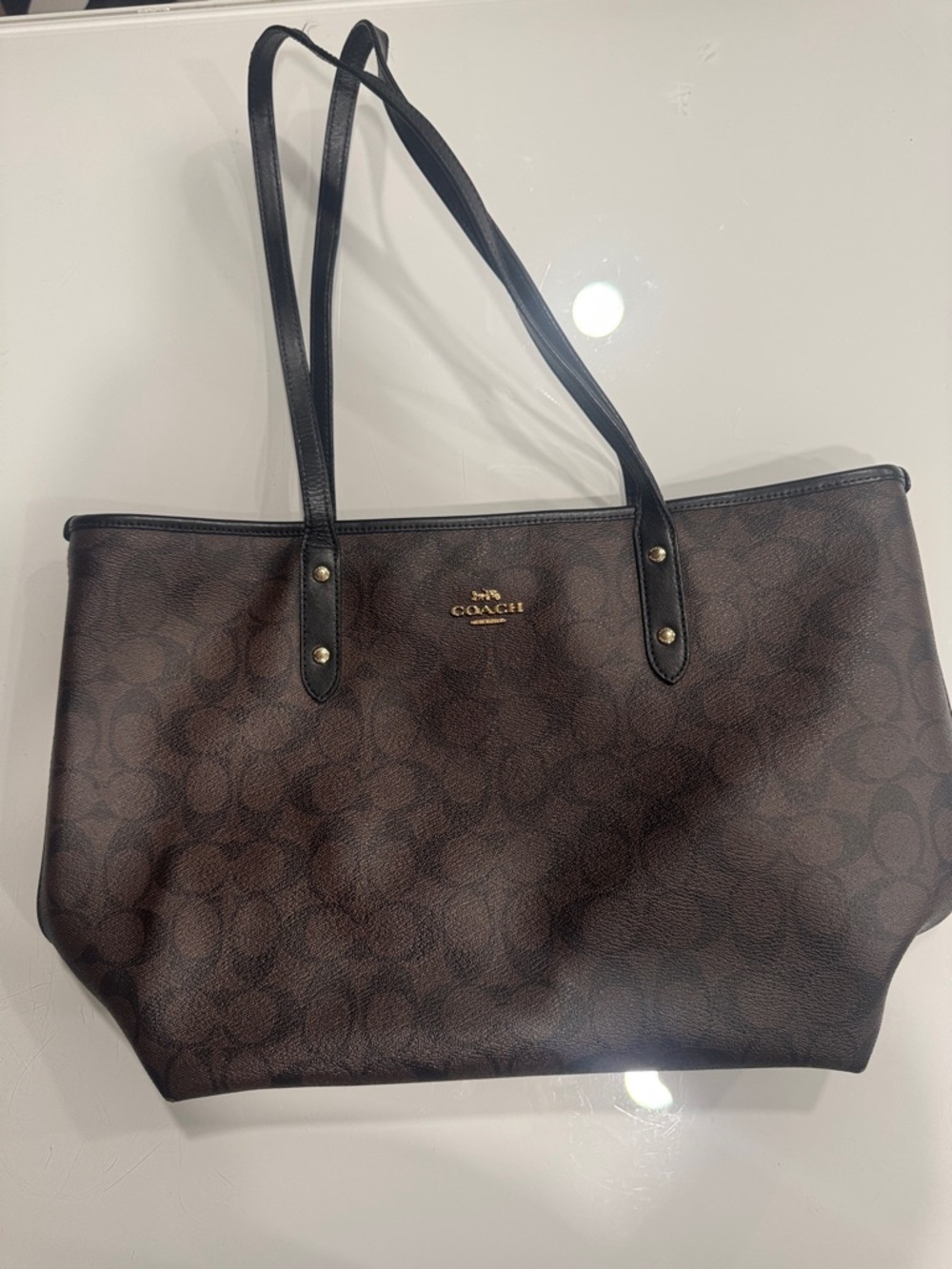 Coach Signature Canvas Large Tote | Brown Monogram | Everyday Work Bag | Classic